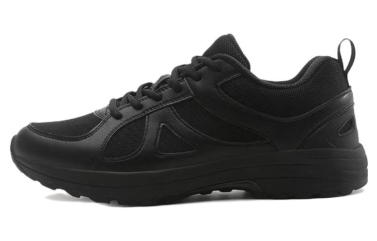 PEAK Textile, Synthetic Leather Slip Resistant Abrasion Resistant Low top Running Shoes Men’s Black