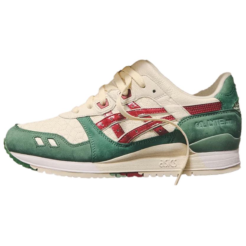 Кроссовки KITH x ASICS Gel-Lyte 3 (бежево-зеленые)