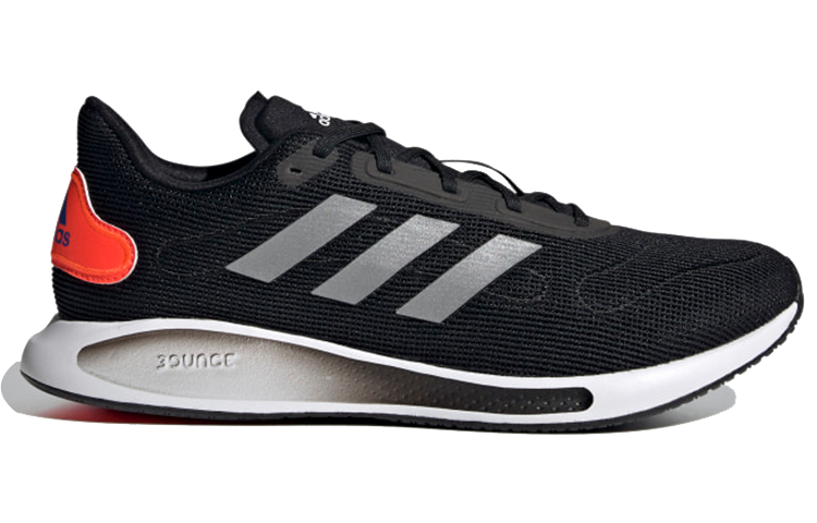 Мужские кроссовки adidas Galaxar (черно-серые с оранжевым) — Чёрный / серый / оранжевый — фото 2