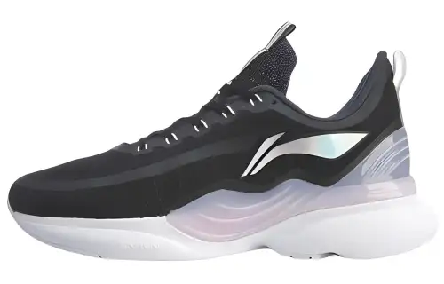 Li Ning Slip Resistant Cushioning Abrasion Resistant Low top Running Shoes Women's Black Purple White