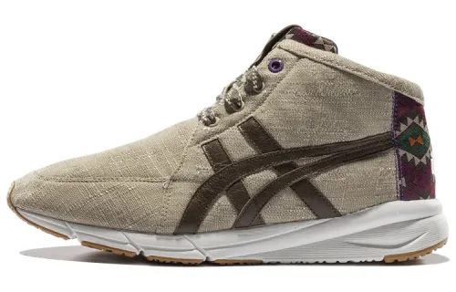 Onitsuka Tiger Comfortable Cushioning Slip Resistant Abrasion Resistant Mid top Running Shoes Unisex Light Coffee