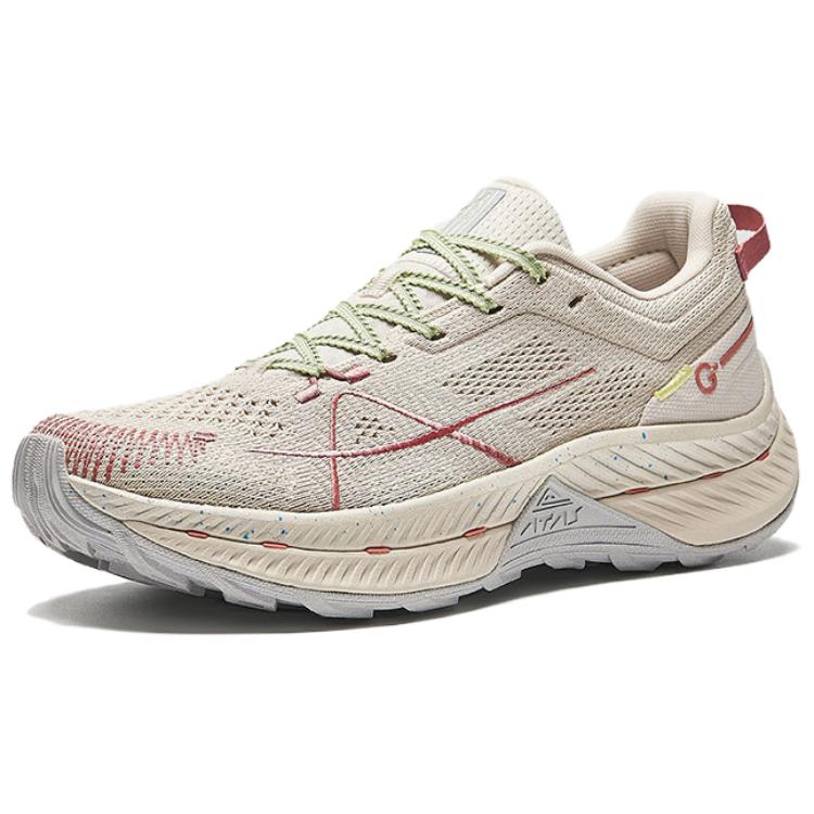 Anta Slip Resistant Abrasion Resistant Low top Running Shoes Women's Beige Red