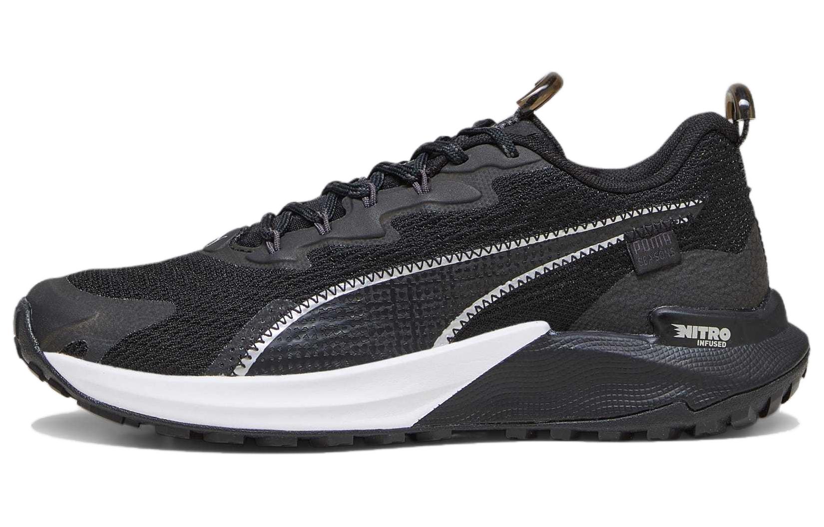 PUMA Fast Trac Nitro Cushioning Slip Resistant Abrasion Resistant Low top Running Shoes Women's Black White