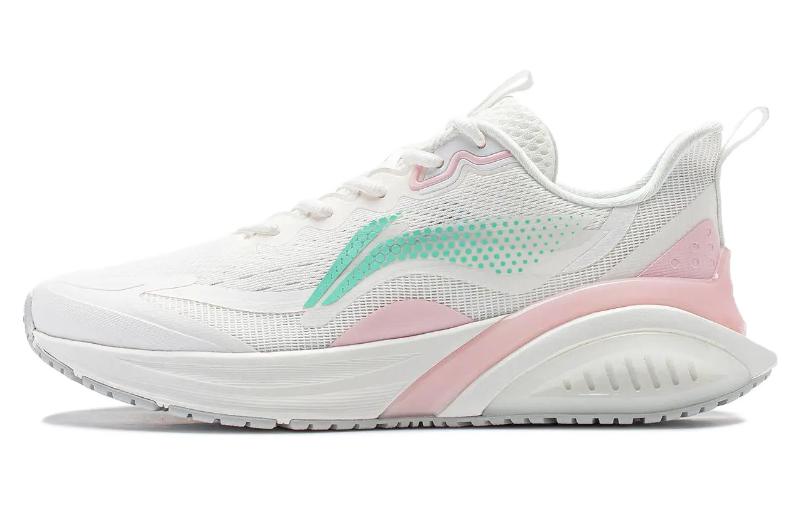 Li Ning Starry Cloud Comfortable Slip Resistant Abrasion Resistant Low top Running Shoes Women’s Pink White
