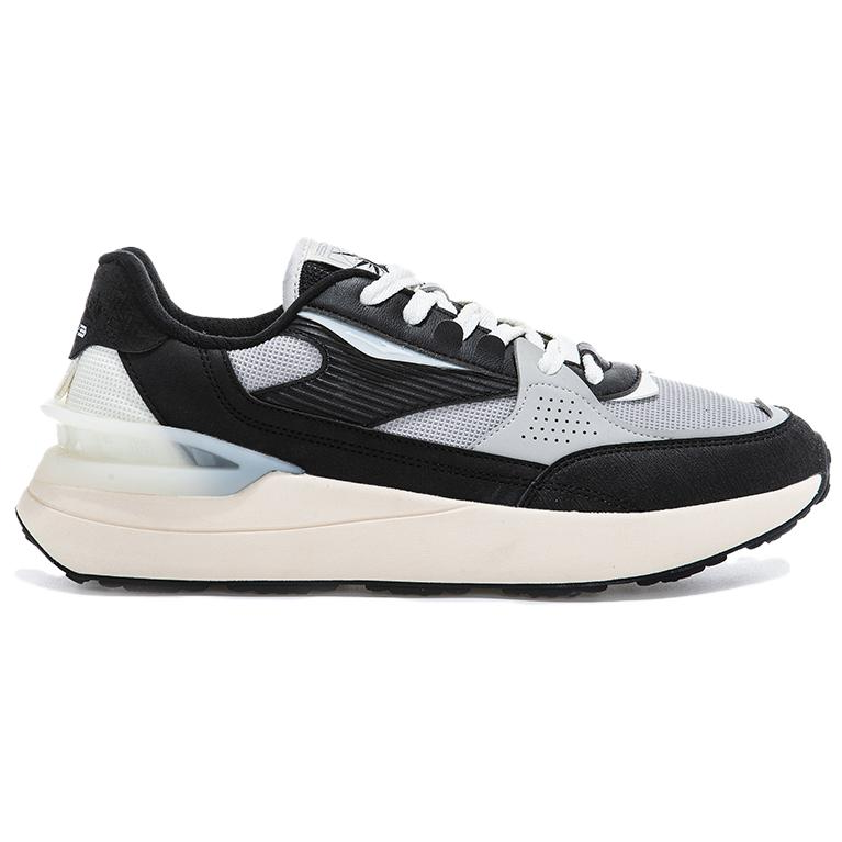 Erke Slip Resistant Abrasion Resistant Low top Running Shoes Men’s Black Gray