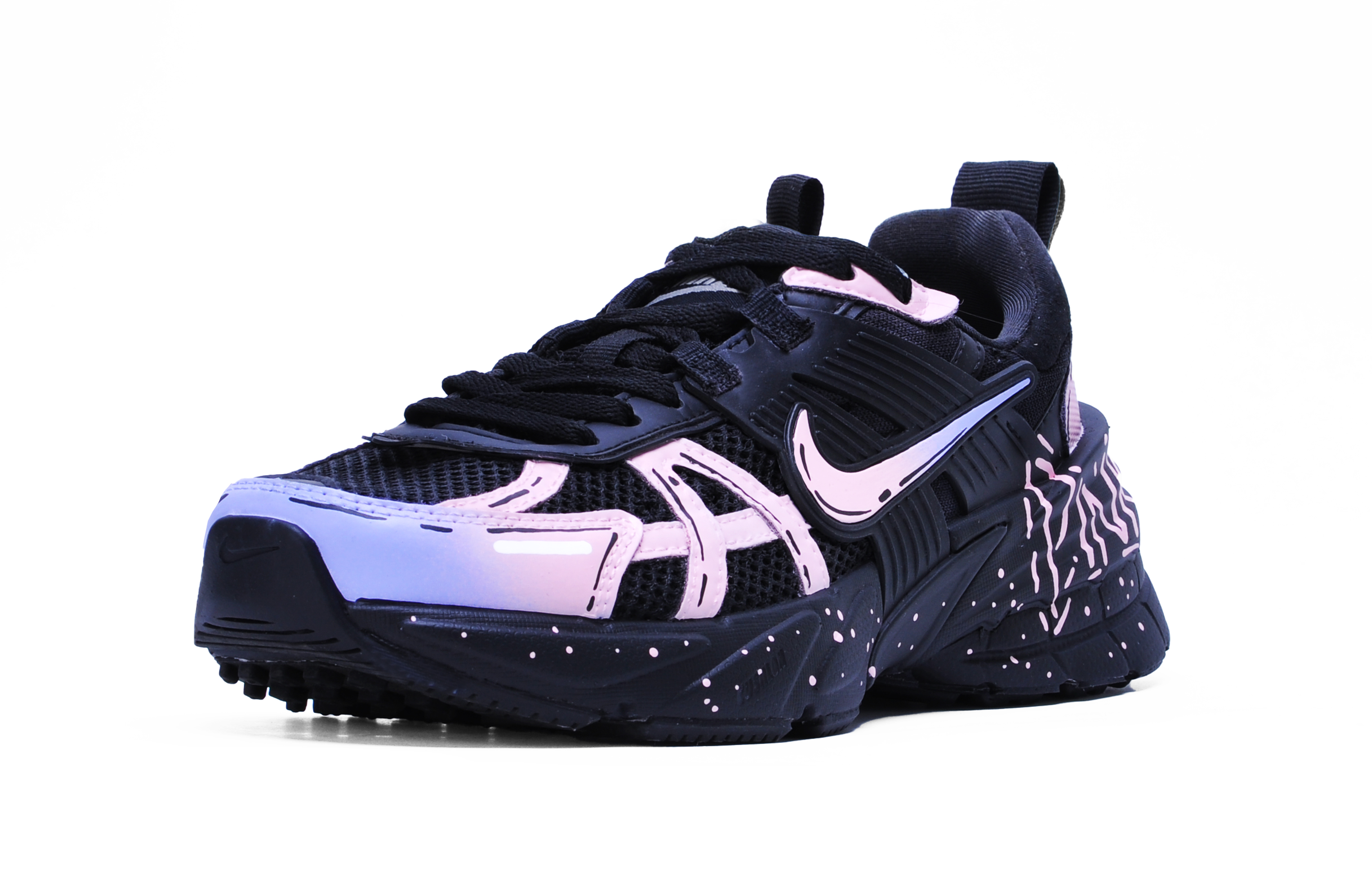 Nike V2K Run Slip Resistant And Breathable Slip Resistant And Breathable Low top Running Shoes Women’s Black Pink