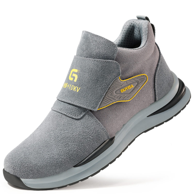LANOUDUN Abrasion Resistant Slip Resistant Support Mid top Outdoor Shoes Unisex Gray