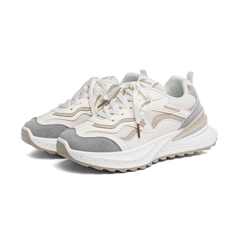 Warrior Abrasion Resistant Breathable Low top Casual Running Shoes Women’s Beige Gray Khaki
