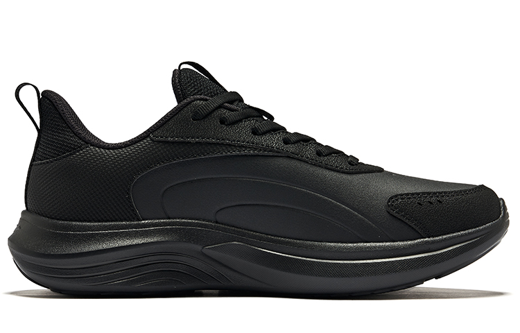 Erke Cloud Chase Comfortable Cushioning, Wear Resistant Low top Casual Running Shoes Men’s Jet Black