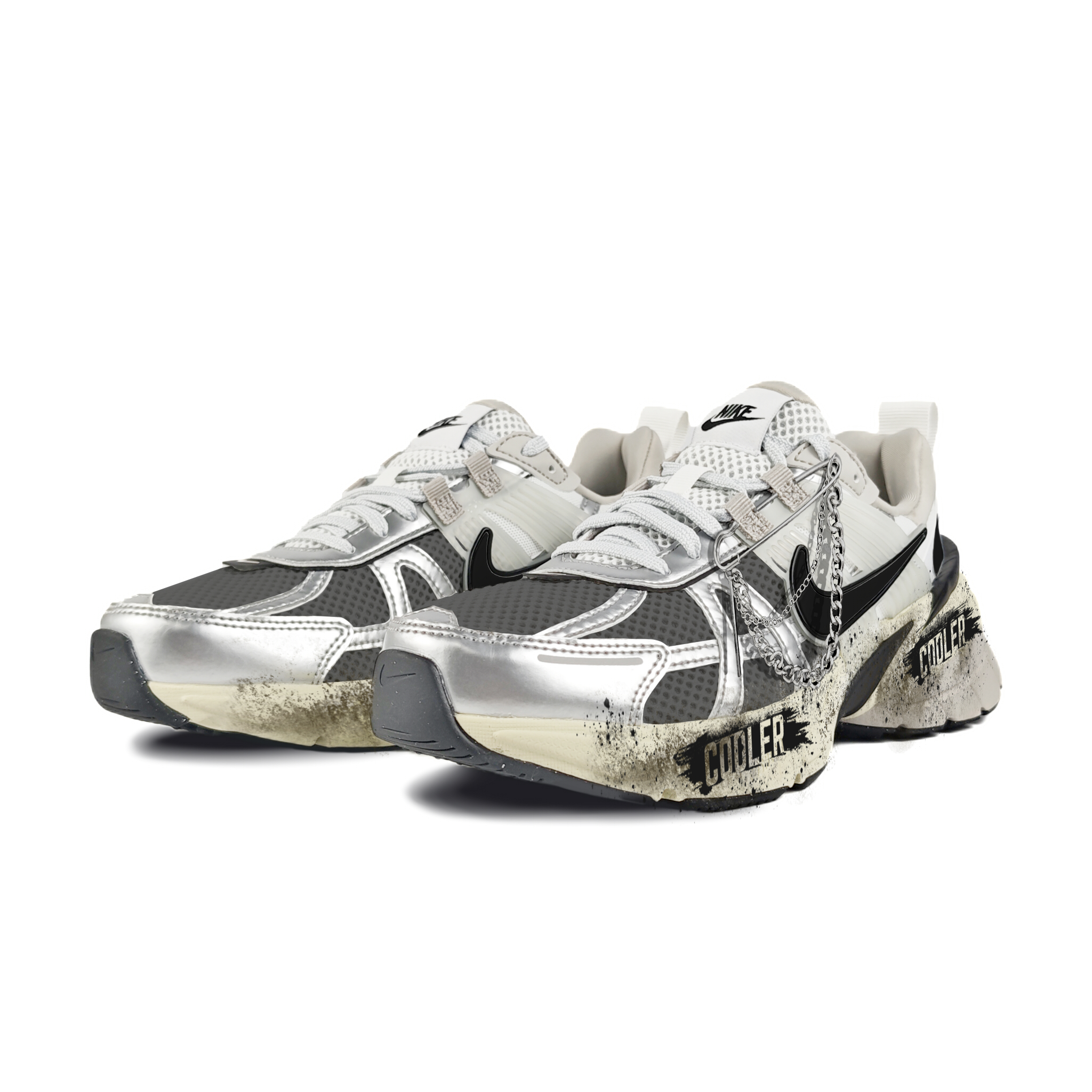 Nike V2K Run Abrasion Resistant Low top Running Shoes Women’s White Gray