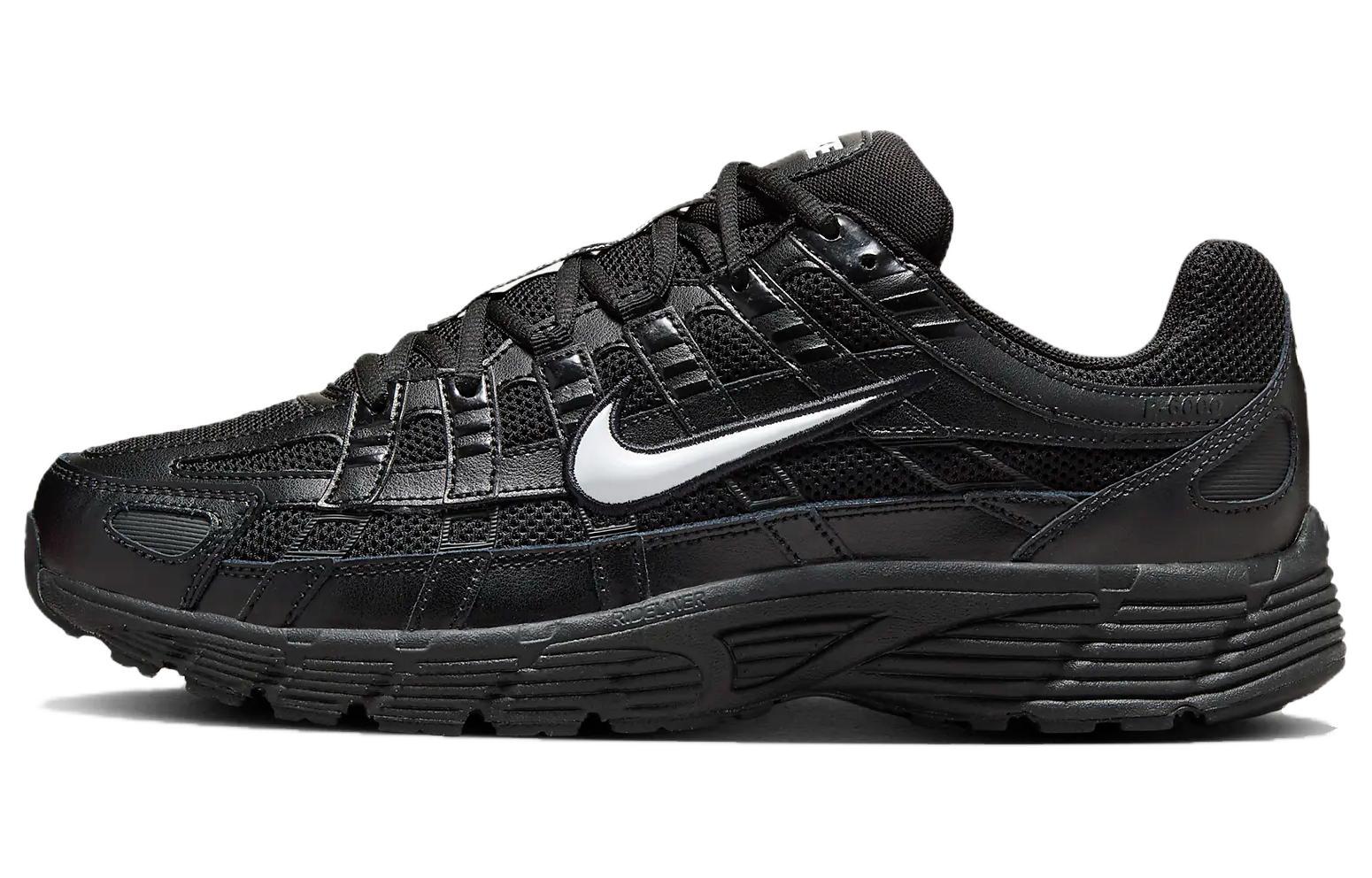 Nike P-6000 comfortable leather low-top casual running shoes men's black