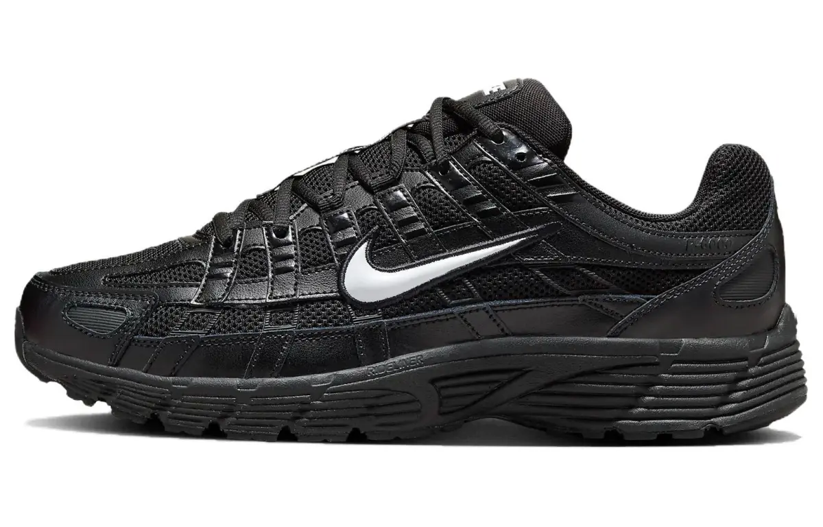 Nike P 6000 Comfortable Leather Breathable Low top Casual Running Shoes Men's Black