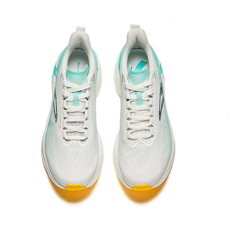 Anta Abrasion Resistant, Lightweight, And Breathable Low top Running Shoes Men’s Papyrus White Fluorescent Aqua Green