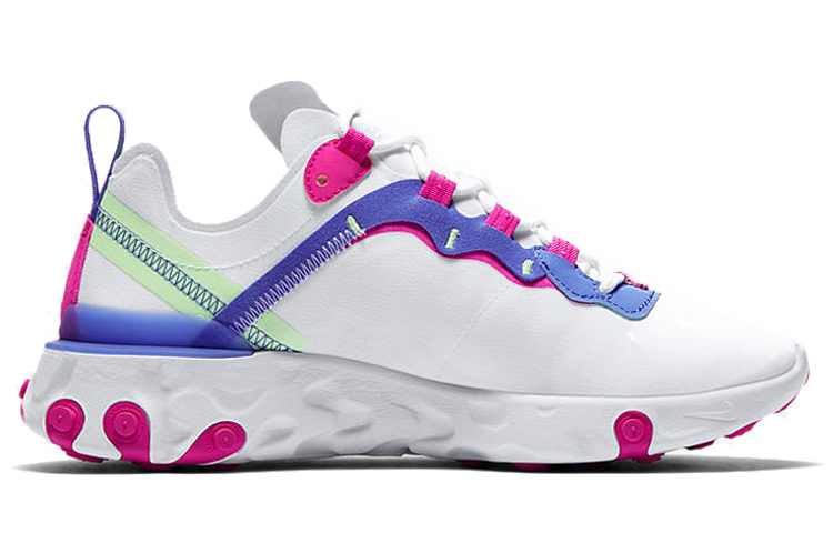 Женские кроссовки Nike React Element 55 (бело-розовые) — фото 2