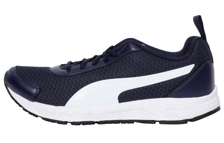 PUMA Progression Fabric Cushioning, Wear Resistant Low top Running Shoes Women's Blue Black White