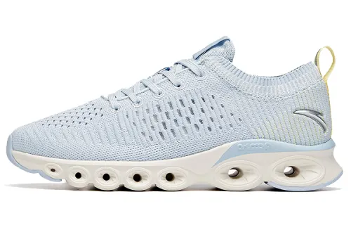 ANTA Running Shoes Women's Low Top Oxygen Blue/Ivory White/Cooling Yellow