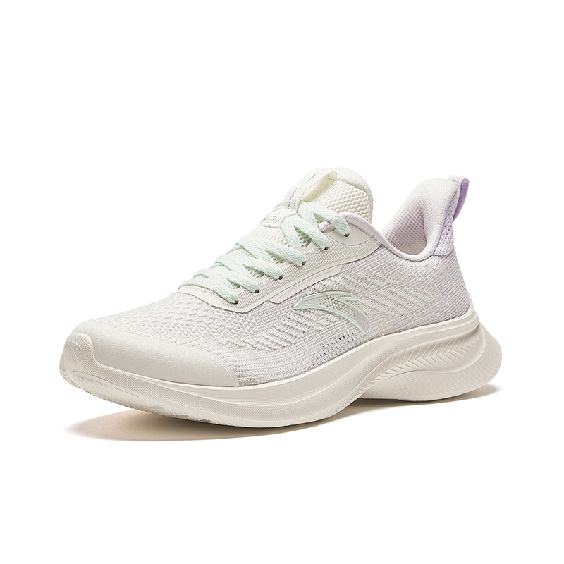 Anta Cushioning Abrasion Resistant Breathable Lightweight Low top Casual Running Shoes Women’s White Purple