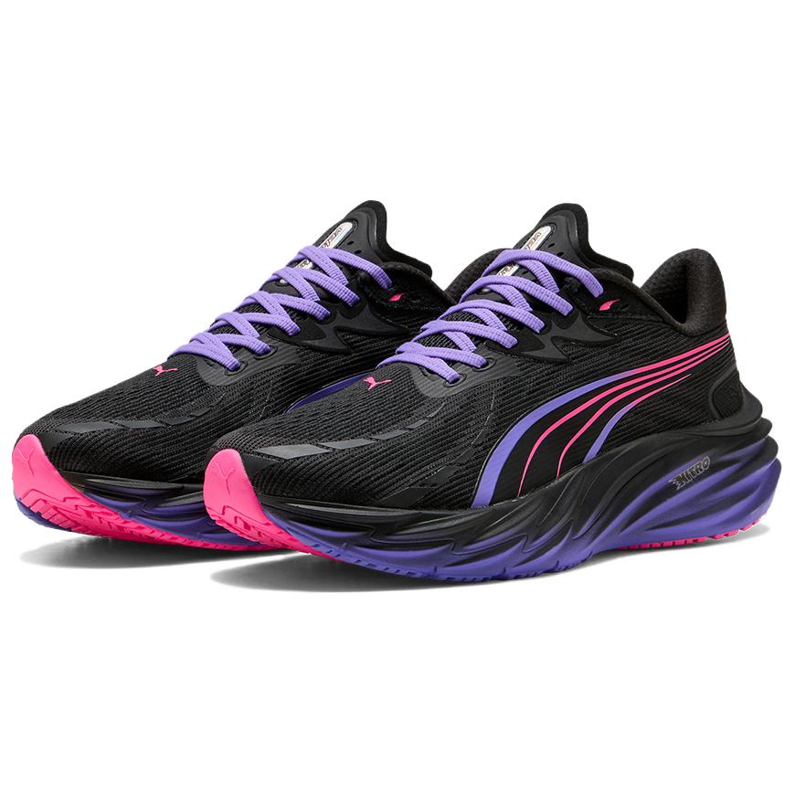 PUMA Velocity NITRO 4 Running Shoes Unisex Black Purple