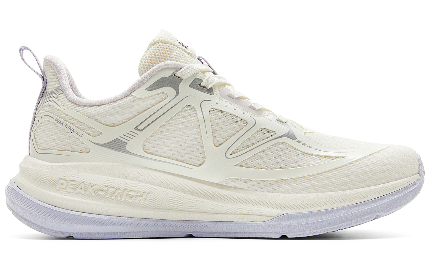 PEAK Cushioning Slip Resistant Abrasion Resistant Height Increasing Low top Running Shoes Women’s Ivory Purple