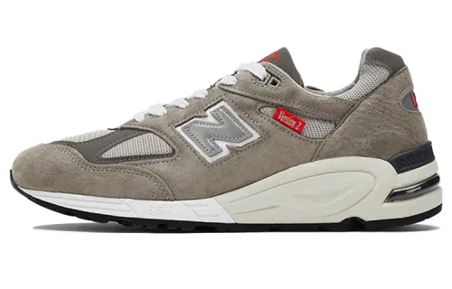 New Balance NB 990 V2 retro versatile fabric pigskin shock-absorbing, wear-resistant, breathable and wrapped support low-top casual urban commuting running shoes for men and women gray American made