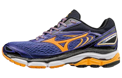 Mizuno Breathable Leather Slip Resistant Abrasion Resistant Low top Running Shoes Women's Purple Black Orange