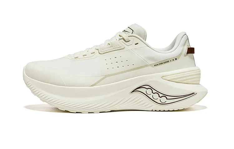 Saucony Shift Flow Lingxun Mesh Breathable Coverage Support Rebound Low top Running Shoes Unisex Beige