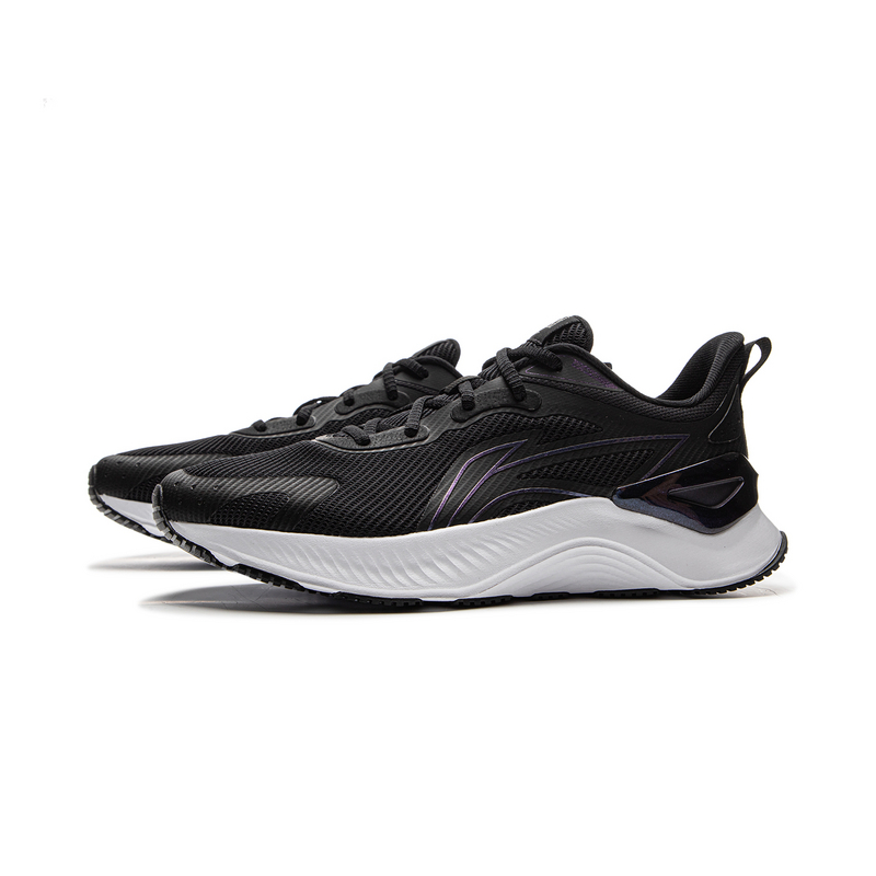 Li Ning Cushioning Slip Resistant Abrasion Resistant Low top Casual Running Shoes Men’s Black
