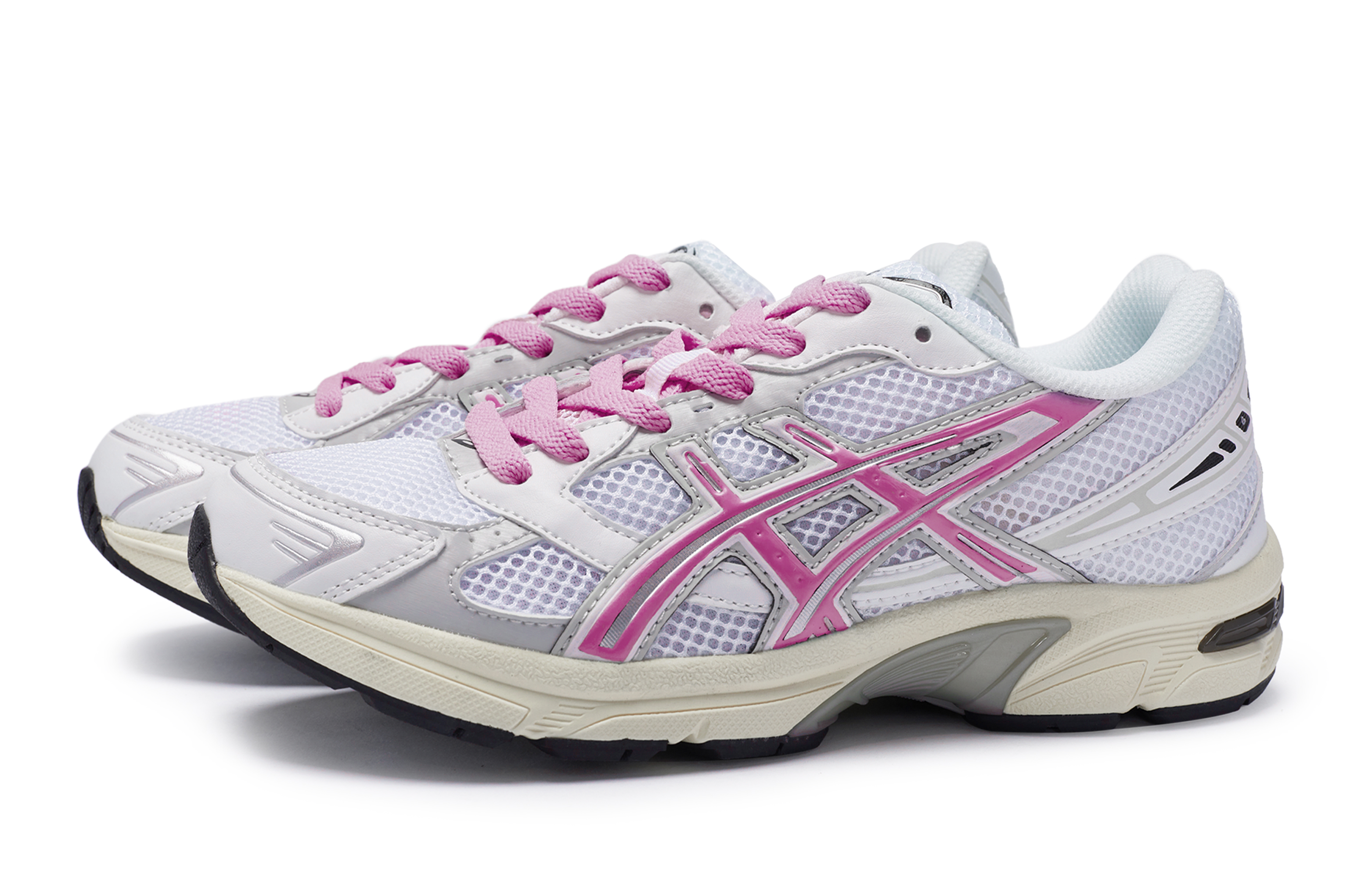 Asics Gel 1130 Cushioning Abrasion Resistant Breathable Low top Running Shoes Unisex White Gray Rose Red
