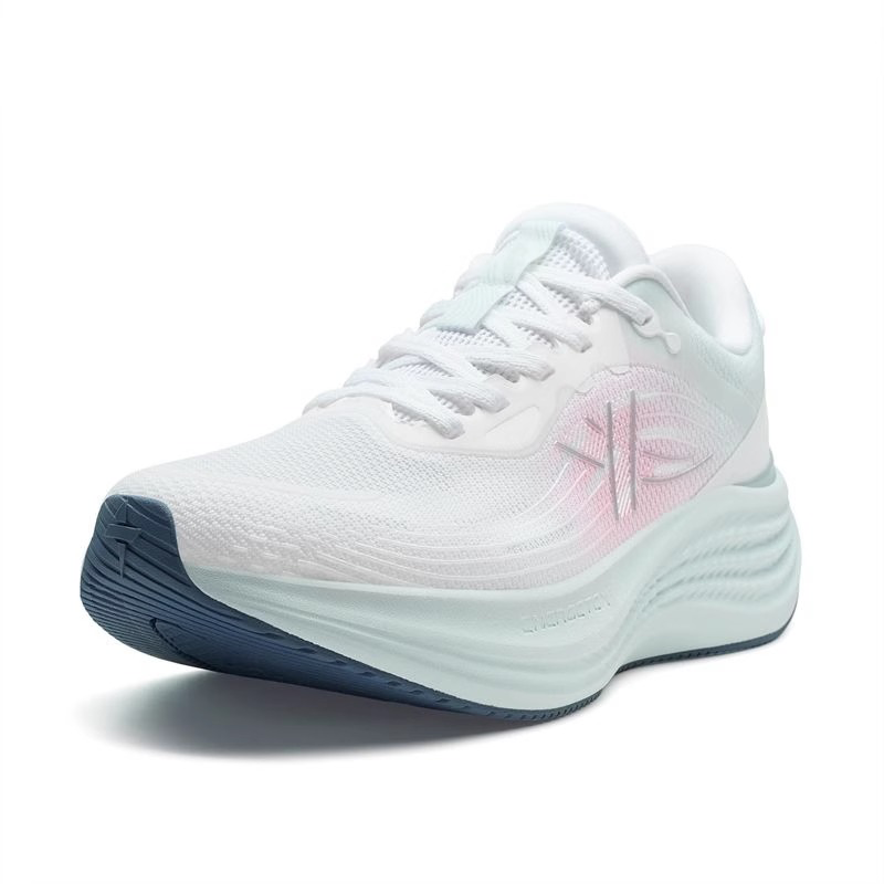 XTEP Flowing Cloud 3.0 Running Shoes Women’s Low Top Classic White/Blossom Pink/Moonstone Blue