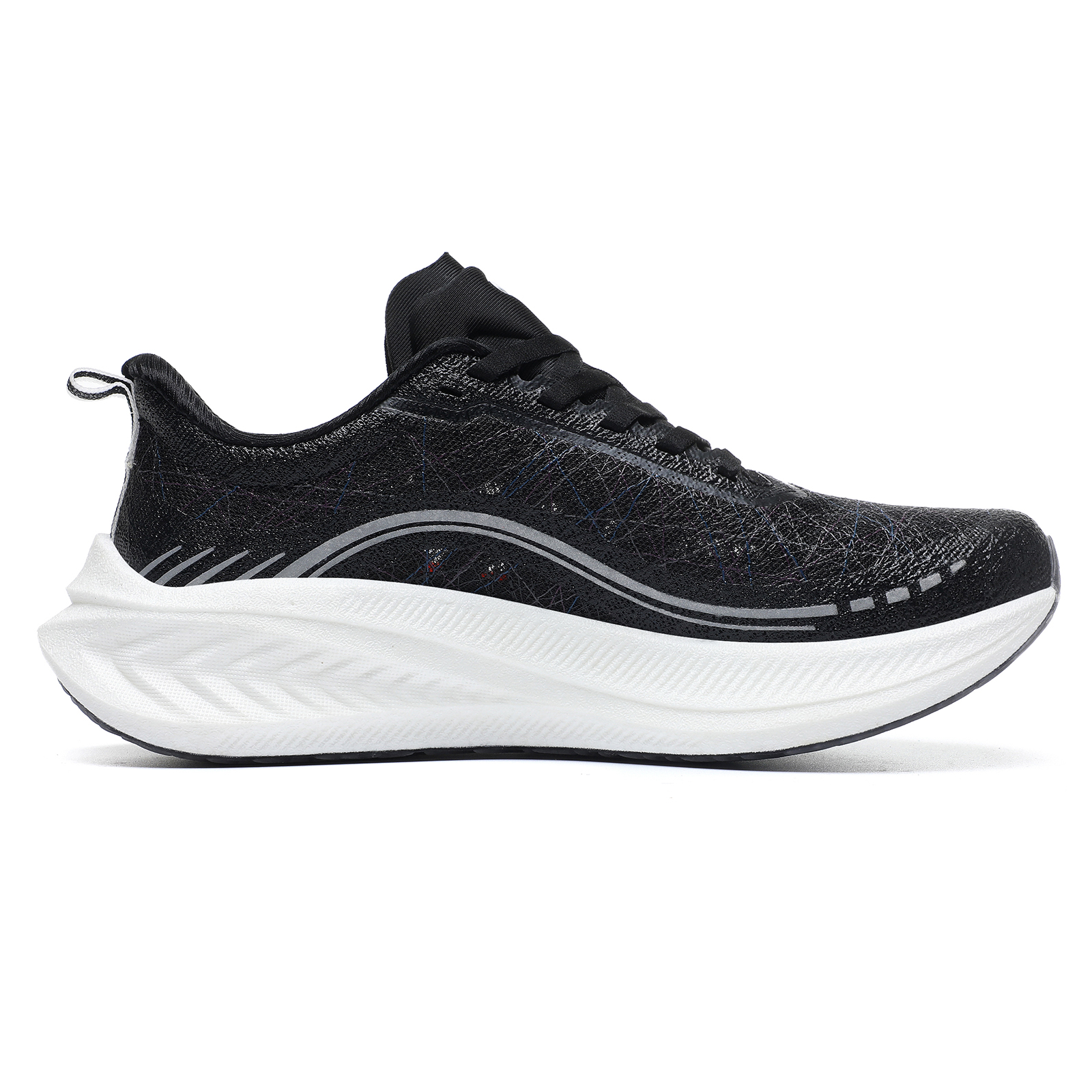 TREEPERI Low top Carbon Plate Casual Marathon Training Sprint Running Shoes Unisex Cosmic Black