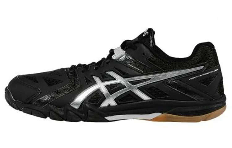 Asics Gel Court Control Lace Up Textile, Synthetic Leather Low top Running Shoes Women's Black White