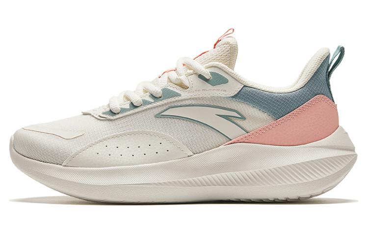Anta Versatile Abrasion Resistant, Breathable, Lightweight Low top Running Shoes Women’s White Pink Cyan