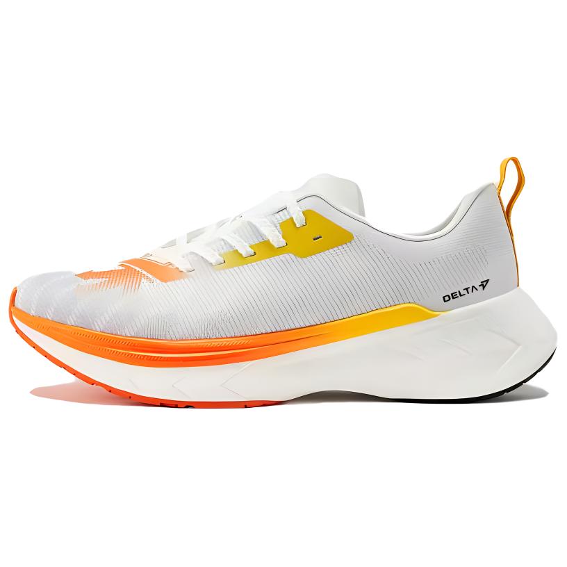 DESCENTE DELTA Comfortable And Breathable Cushioning, Wear Resistant Low top Running Shoes Unisex White Orange