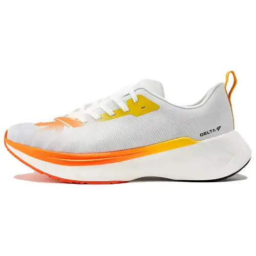 DESCENTE DELTA Comfortable And Breathable Cushioning, Wear Resistant Low top Running Shoes Unisex White Orange