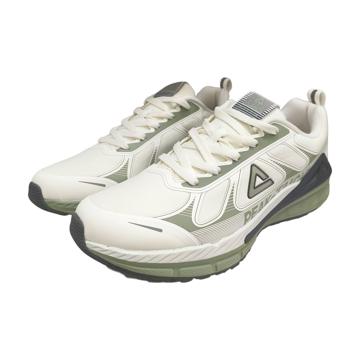 PEAK Cushioning Rebound Abrasion Resistant Support Low top Sprint Running Shoes Men’s White Green
