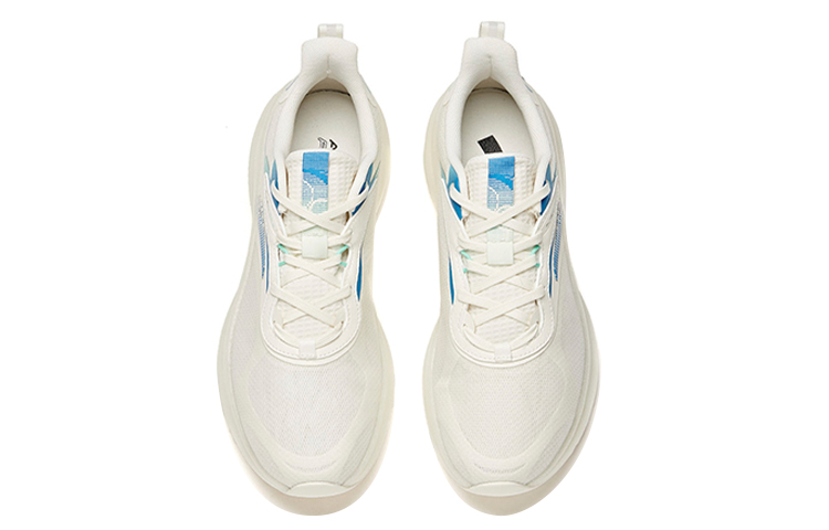 Anta Cushioning Slip Resistant Abrasion Resistant Breathable Low top Running Shoes Men’s White Blue