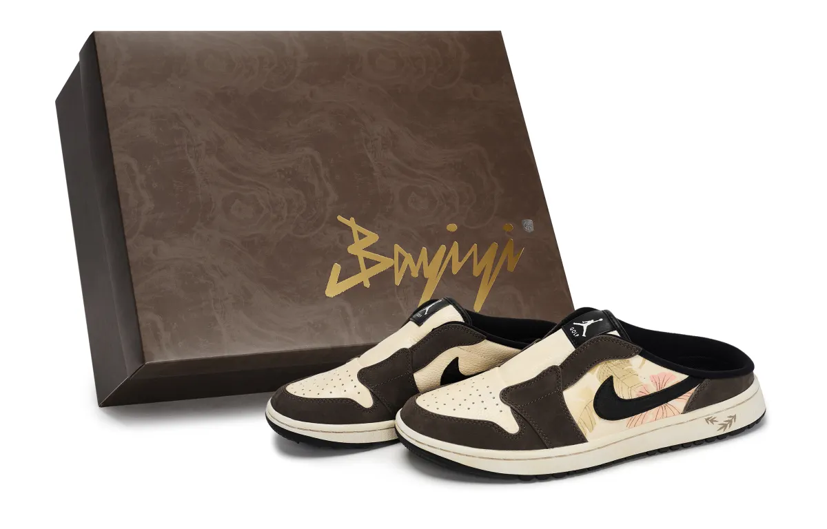 Jordan Air Jordan 1 Closed Toe Slippers Men's Black White Brown