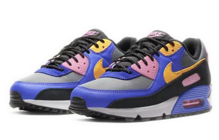 Мужские кроссовки Nike Air Max 90 (серо-фиолетовые) — фото 3