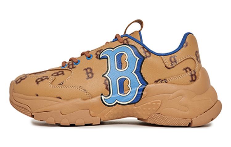 Кроссовки MLB Big Ball Chunky Monotive Boston Red (коричнево-синие)