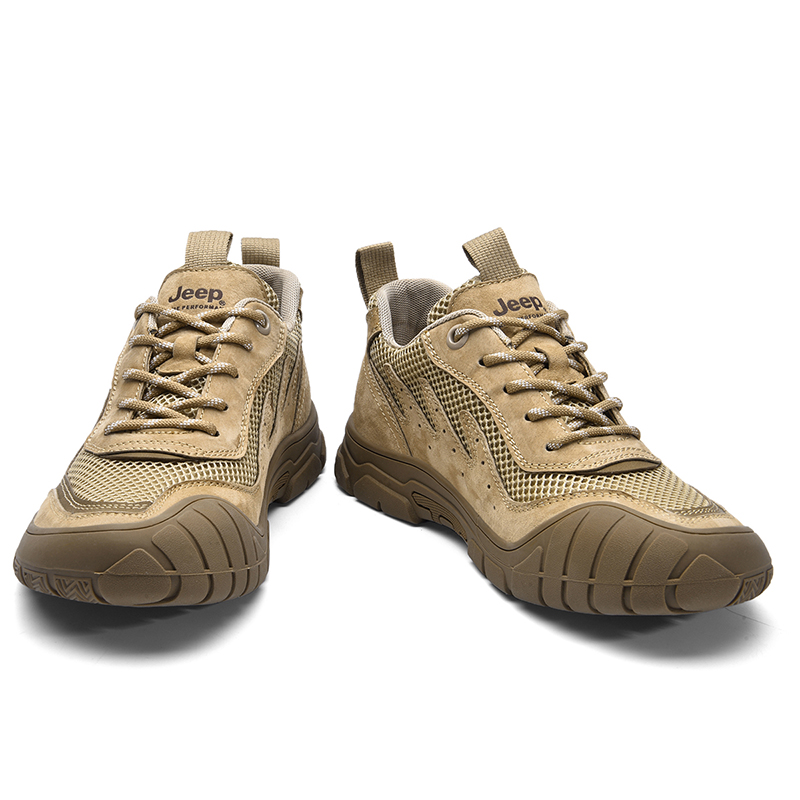 Jeep Comfortable Slip Resistant And Breathable Mid top Running Shoes Men’s Khaki