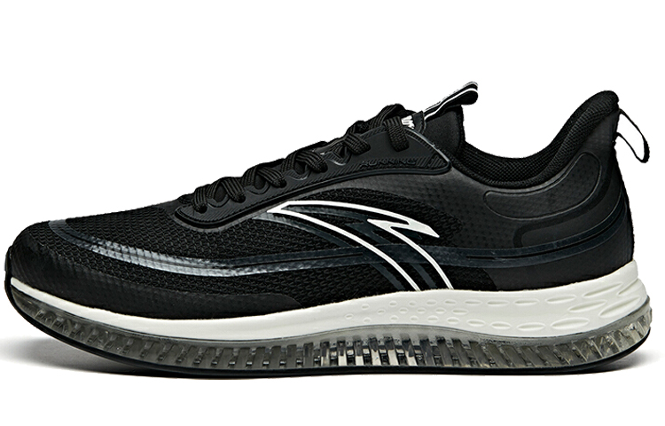 Anta Night Stalker Cushioning Breathable Lightweight Rebound Low top Running Shoes Men’s Black White Flash Technology