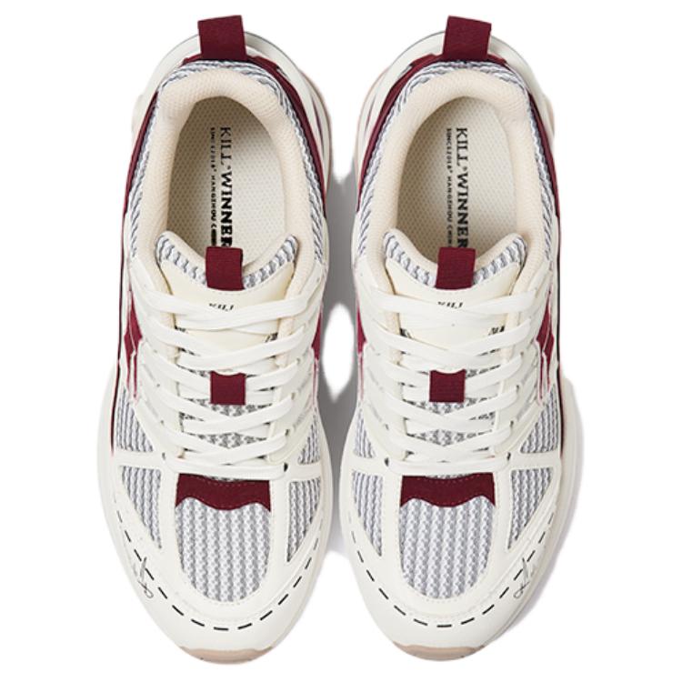KILLWINNER Slip Resistant Abrasion Resistant Low top Casual City Commuting Running Shoes Unisex White Red