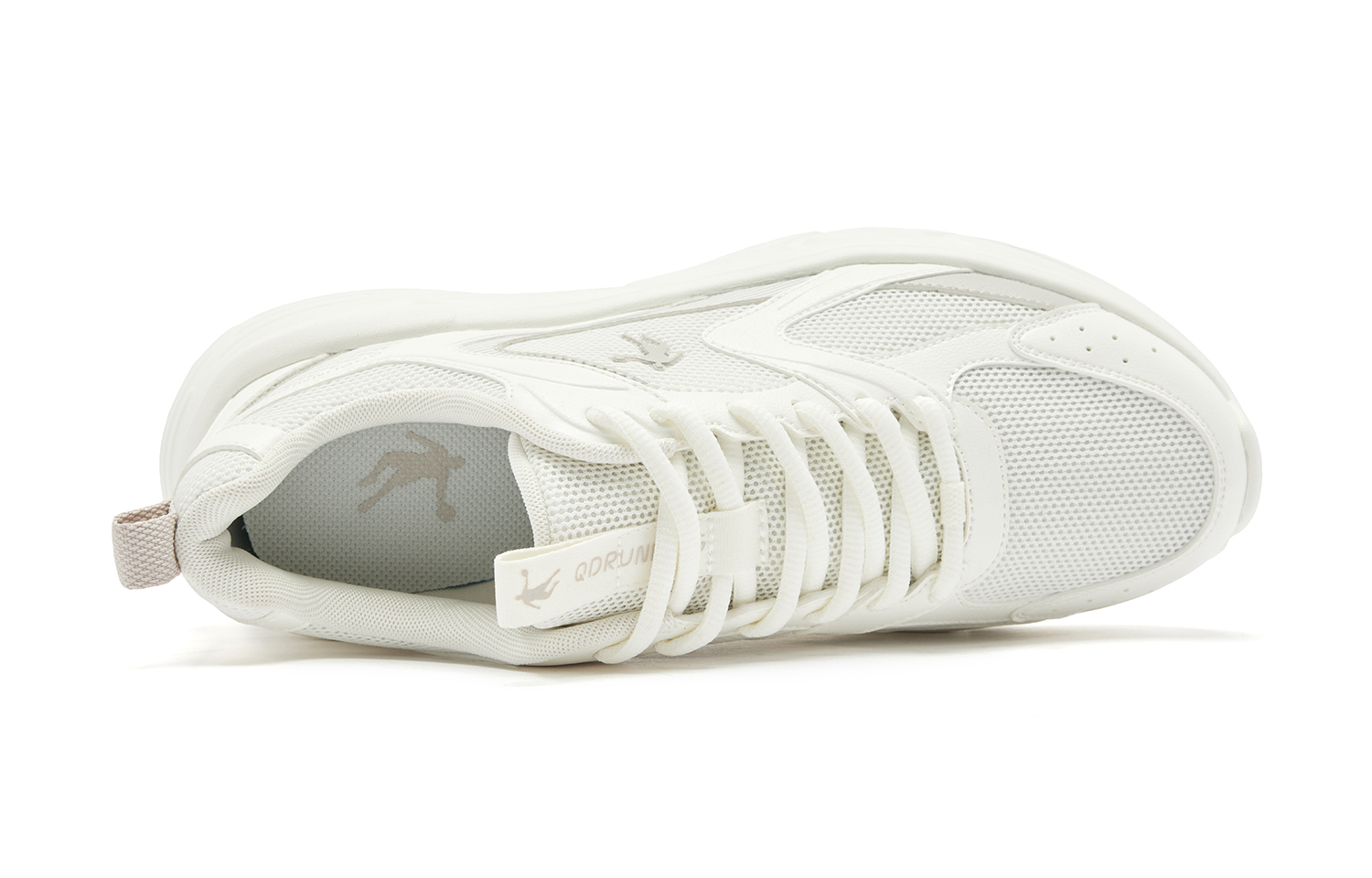 QIAODAN Cushioning Slip Resistant Abrasion Resistant Low top Casual Running Shoes Men’s White