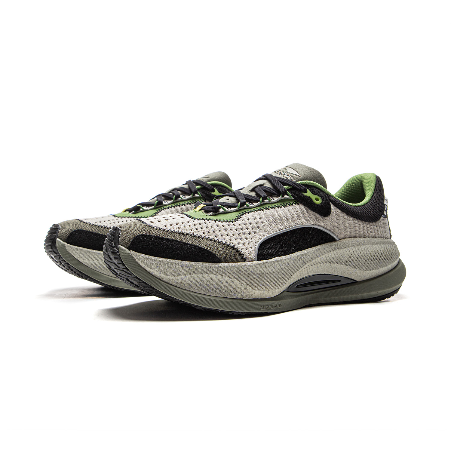Li Ning Cushioning Reflective Rebound Low top Casual Running Shoes Men’s Dusty Gray Green