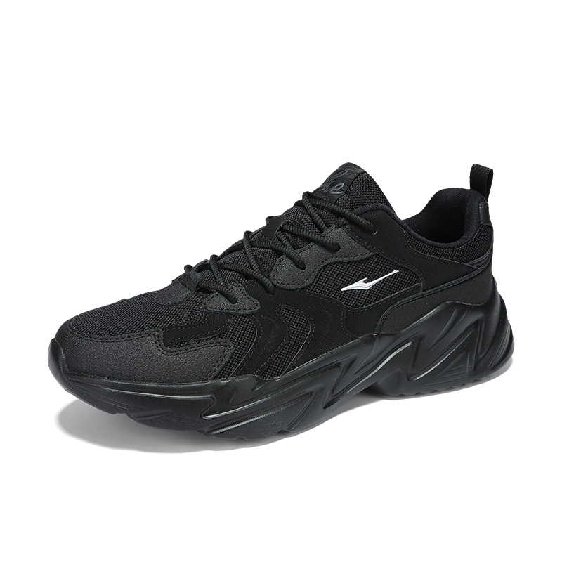 Erke Cushioning Slip Resistant Low top Casual Running Shoes Men’s Jet Black