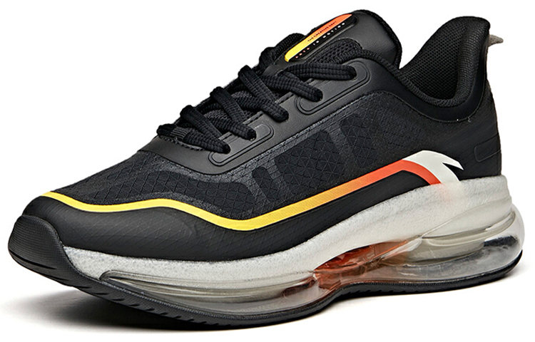 Anta Cushioning Slip Resistant Abrasion Resistant Breathable Low top Running Shoes Men’s Black White