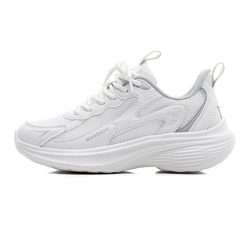 Warrior Cushioning Low top Casual Sprint Running Shoes Unisex White Gray