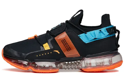Anta Running Collection Comfortable Slip Resistant Abrasion Resistant Low top Running Shoes Men's Black Orange Blue