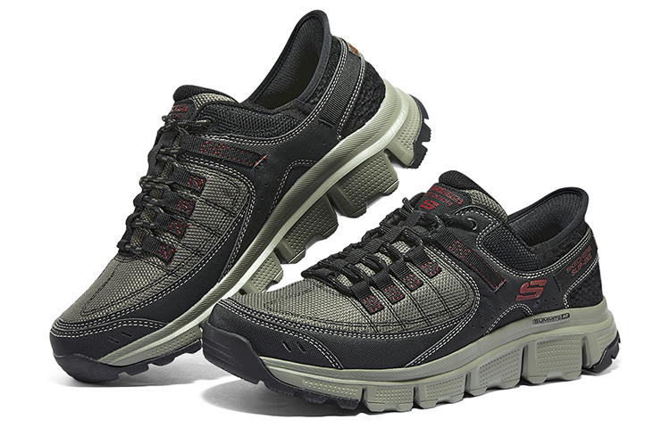 Skechers Hands Free Slip Ins Abrasion Resistant Breathable Low top Outdoor Shoes Men’s Black Green