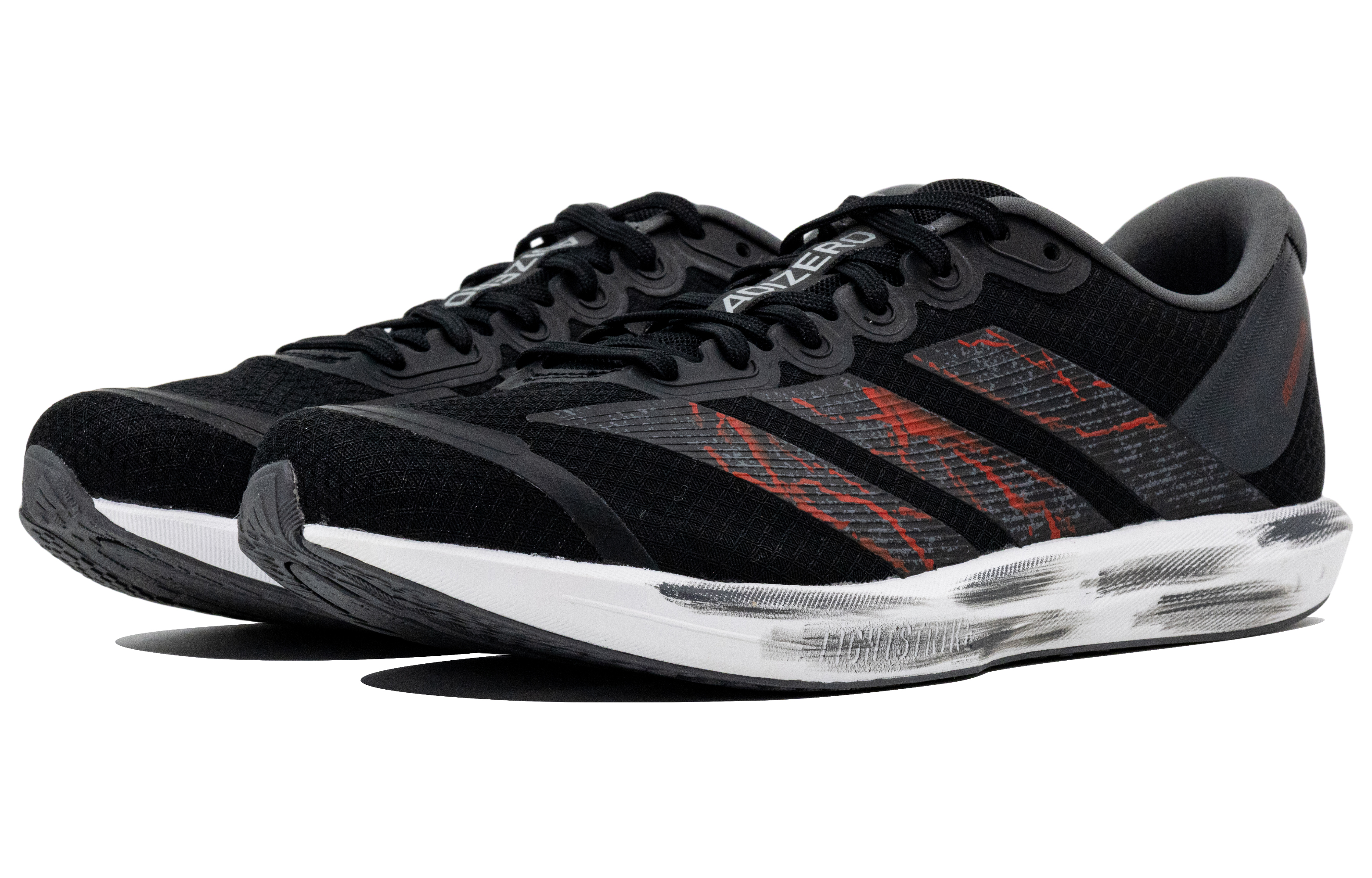 Adidas Adizero Lightweight Low top Running Shoes Unisex Black White Red